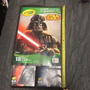 Star Wars Colouring Pack with 2Xcrayons & giant book w/ Loot crate exclusive box